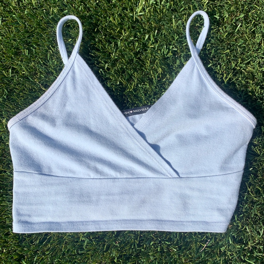 brandy melville light blue amara tank top